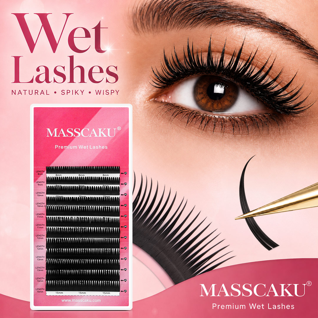 Eyelash Extension Volume Styles - MASSCAKU Ciglia Finte a Radice Piatto,
