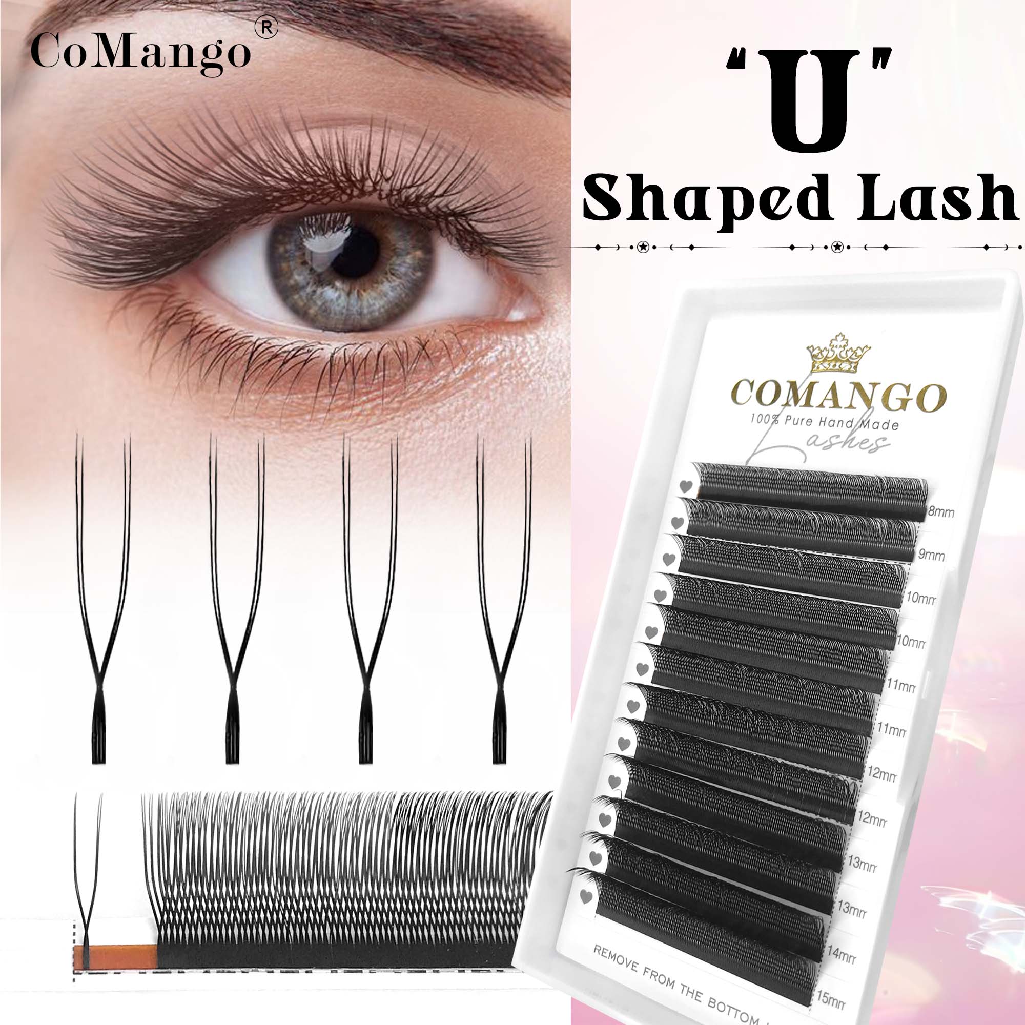 Eyelash Extension Volume Styles - CoMango U a forma di ciglia