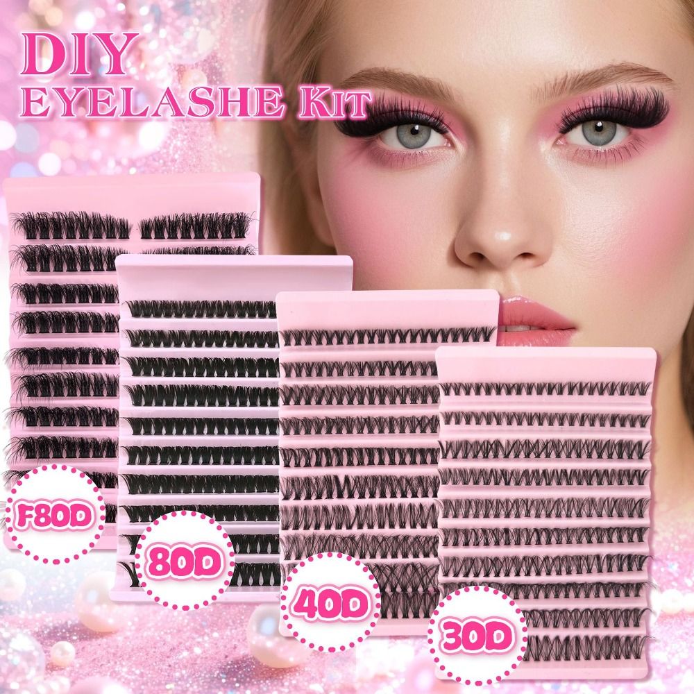 Eyelash Extension Cluster - Ciglia Finte dall'Aspetto Naturale, Stile Wispy,